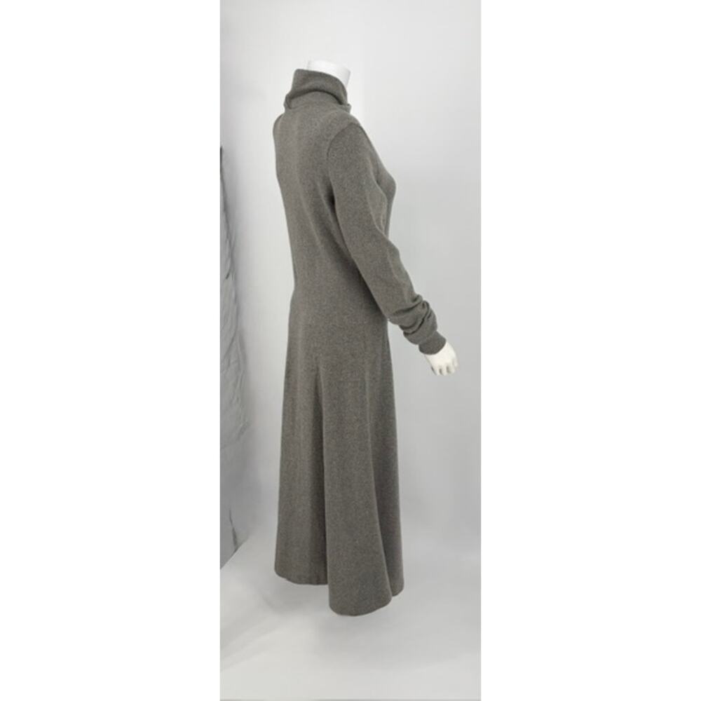 Ralph Lauren Women 100% Cashmere Gray Cowlneck Long Sleeve Midi Sweater Dress L - Picture 4 of 13